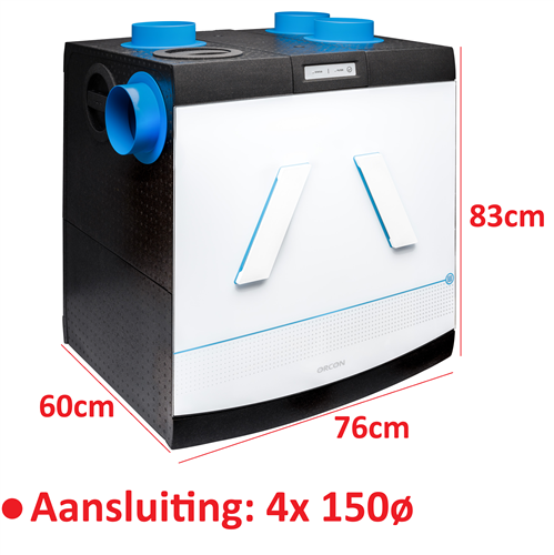 orcon 22000080 WTW h83xb76xd60 4x150ø HRC 300m³/h