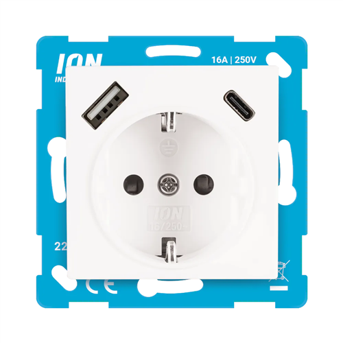 ion 10300414 inb. wandcontactdoos 1v RA usb-A + C