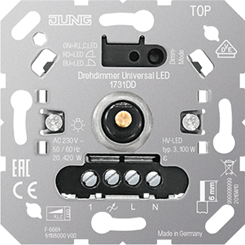 jung 1731DD draaidimmer uni 1v led 3-100 watt