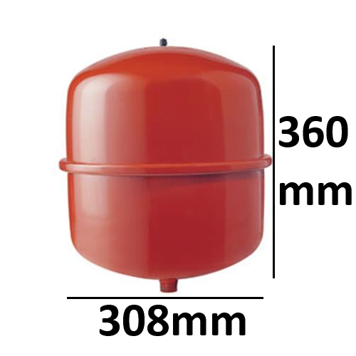 expansievat 7201300 18 ltr 1,0 bar rood