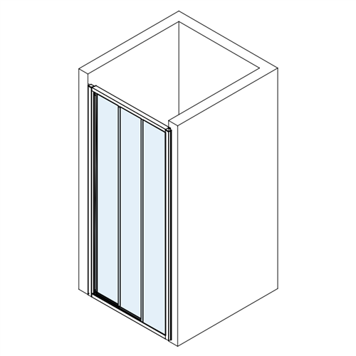 SK Edge KX12850 schuifdeur 840-860mm gl.zilver