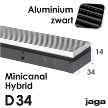 jaga minicanal hybrid alu.zwart d14x34x130cm 2519w