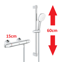 grohe 34820005 temp110 douche 1000 glijst+kop 60cm