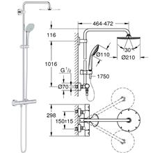 grohe 27964000 euphoria rainshower douche 210 mm