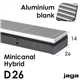 jaga minicanal hybrid alu.blank d14x26x130cm 1949w