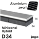 jaga minicanal hybrid alu.zwart d14x34x210cm 4247w